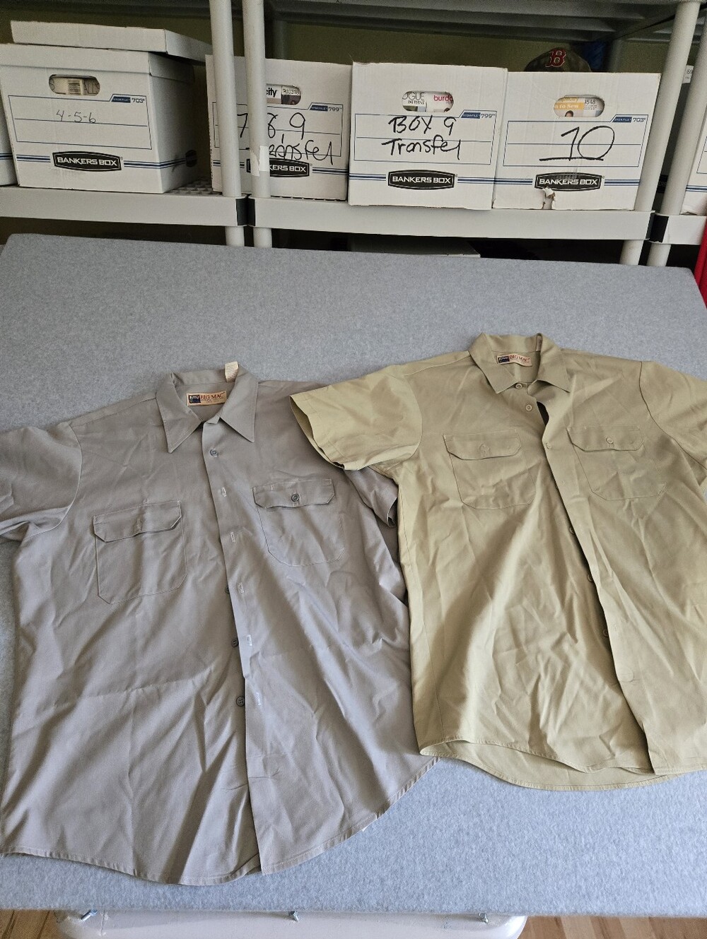 2 Vintage Big Mac JC penny Button Front 2 Pocket Work Shirts Large